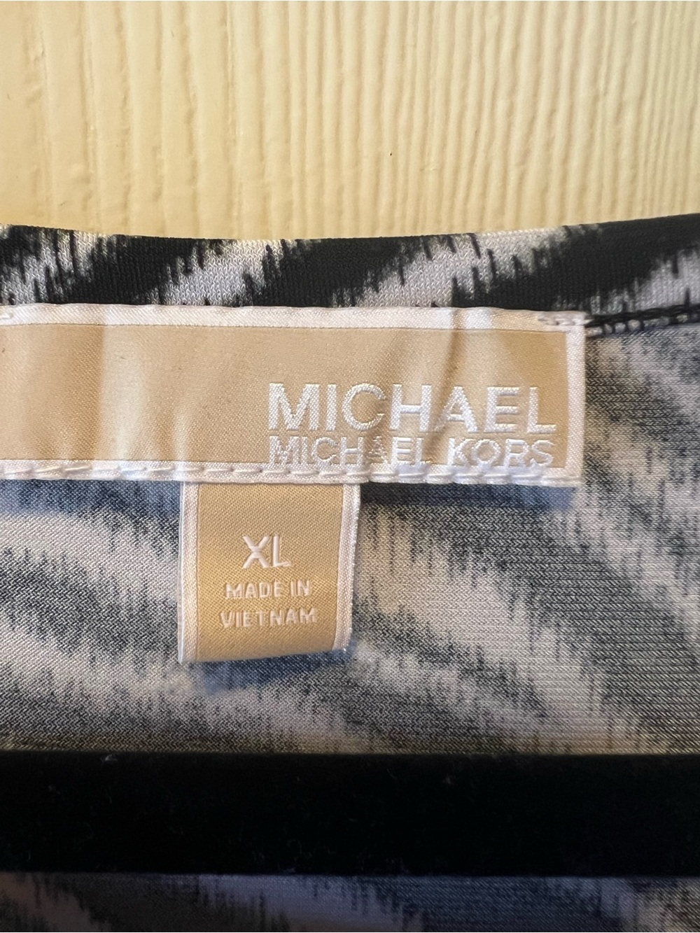 🖤 Michael Kors Zebra Print Shift Dress XL Black White Green Long Sleeve - Picture 5 of 11